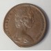 AUSTRALIA 1966 . ONE 1 CENT COIN . ERROR . CLIPPED PLANCHET . TONED